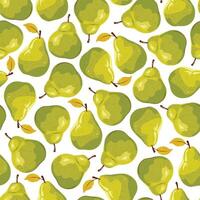 Seamless pattern with bright pears. vector