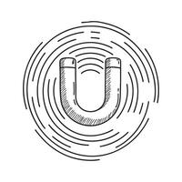 An electromagnetic field around a magnet vector
