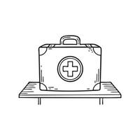 An emergency box placed on a shelf vector