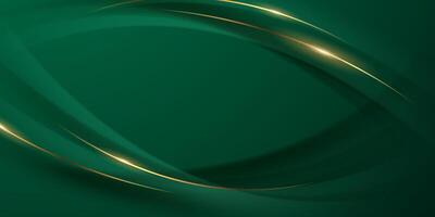 green abstract background design with elegant golden elements illustration vector