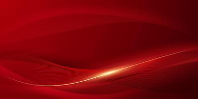 Abstract background design modern red and gold geometric elements illustration vector