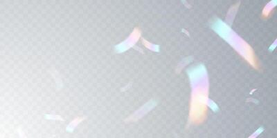 Light effect and zigzag ribbon falling from above on a beam of light, tinsel vector