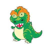 illustration of a dinosaur with a green body vector