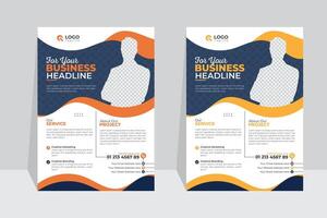 Abstract and modern colorful poster design, with two image use, A creative business flyer design or poster template vector