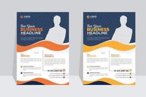 With two image use, A creative business flyer design or poster template, Abstract and modern colorful flyer design vector