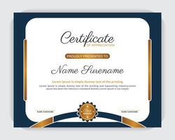 Appreciation and Achievement Certificate Template Design. Creative, modern, stylish certificate design. Modern design and modern background vector