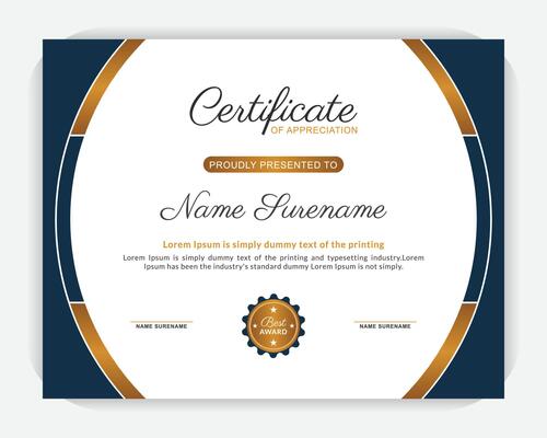 Certificate template. Diploma of modern design or gift certificate. Creative, modern, stylish certificate design. Modern design and modern background