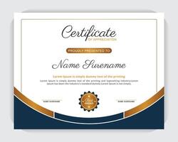 Simple and clean modern certificate design with simple background. Appreciation and Achievement Certificate Template Design. vector