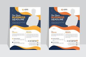 Abstract and modern colorful flyer design, with two image use, A creative business flyer design or poster template vector