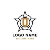 Letter O Star Logo Design. Alphabet O Logo with Star vector