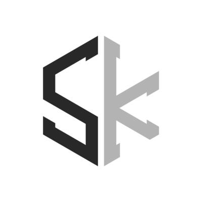 Modern Unique Hexagon Letter SK Logo Design Template. Elegant initial SK Letter Logo Concept