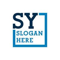 Minimal Initials Logo Letters S and Y. SY Initial, SY Letter Logo vector