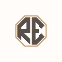 Modern Letter RE Logo for Corporate Business Brand Identity. Creative RE Logo Design. vector