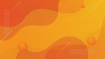 Abstract orange liquid with geometric element. Modern background. vector