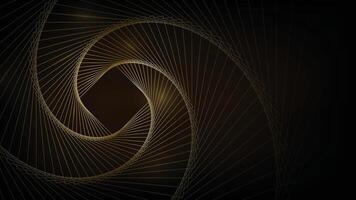 Golden elegant square wave line pattern on dark background. vector