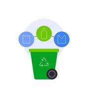 Recycle bin and waste types. Waste separation vector