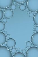 Clear water drops border. Bubble Drop frame banner. Waterdrops liquid border or frame vector