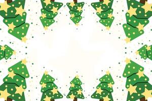 Christmas tree border. Xmas pine frame New year tree banner. Fir tree frame vector