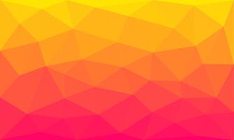 Abstract geometric triangle pattern background. Modern low polygon shapes with pink and yellow gradient texture vector