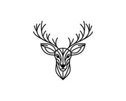 A deer head with geometric lines on it vector