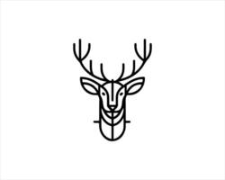 A deer head with geometric lines on it vector