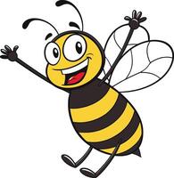A cartoon bee with arms up in the air vector