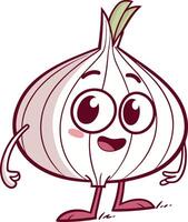 Cartoon onion character illustration vector