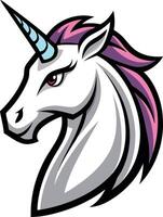 A unicorn head with pink mane and mane vector