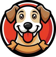 A cartoon dog with a red circle around it vector