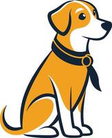 A dog with a collar and tie sitting down vector