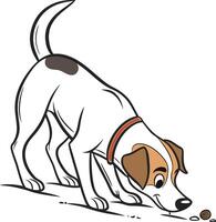 A cartoon dog digging for a treat vector