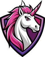 A unicorn head with pink mane and mane vector