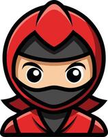 A cartoon ninja with a red hoodie vector