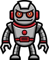 A cartoon robot with red eyes and a red nose vector