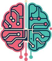 The brain is shown with a circuit board and a circuit board vector