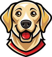 A cartoon dog head with a red collar and a black bow vector