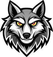 A wolf head with red eyes and yellow eyes vector