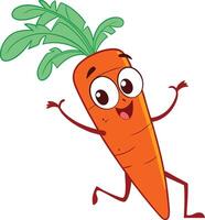 Cartoon carrot running and smiling vector