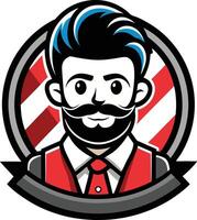 A barber with a mustache and beard vector
