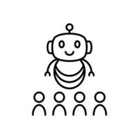 Illustration showcasing an AI ethics committee, focusing on governance, accountability, and ethical guidelines in artificial intelligence. vector