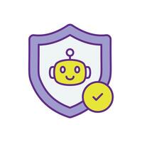 Conceptual design emphasizing trustworthy AI, focusing on ethics, transparency, fairness, and accountability in artificial intelligence systems. vector