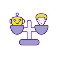 Conceptual design focusing on fairness in AI, promoting equality, ethics, and diversity in artificial intelligence systems. vector