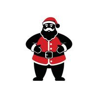 Santa Claus Adjusting Belt with Iconic Jolly Smile in Festive Mood vector