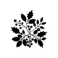 Mistletoe with Detailed Leaves and Berries Scattered in Festive Design vector