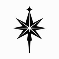 Star Topper Black Silhouette with Sharp Points vector