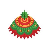Tree Skirt with Pattern on White Background Minimalist Design vector