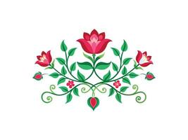 Floral Border Design Symmetrical Vine Pattern vector