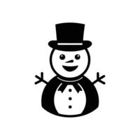 monigote de nieve con un parte superior sombrero y Zanahoria nariz sonriente vector
