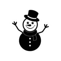 monigote de nieve con corto brazos ondulación y un redondo botón diseño vector