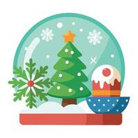 Black Silhouette of Artificial Snow and Frosted Decor Festive Art vector